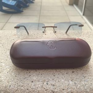 Charriol Rimless Sunglasses (Blue Lenses)